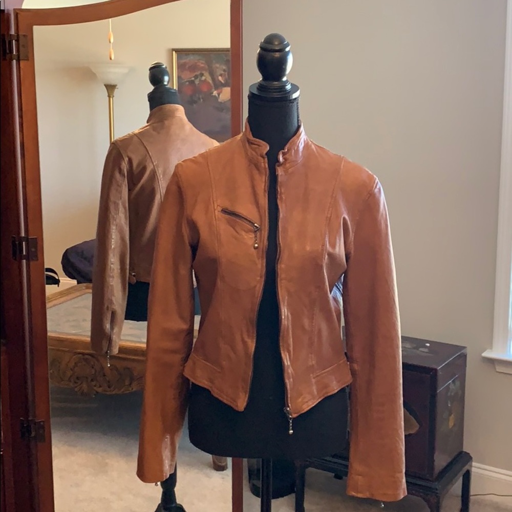 Light Brown Leather Jacket by WGACA